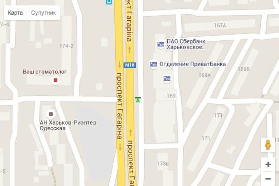 Схема рекламной плоскости по адресу Гагаріна просп., 167 (№2)