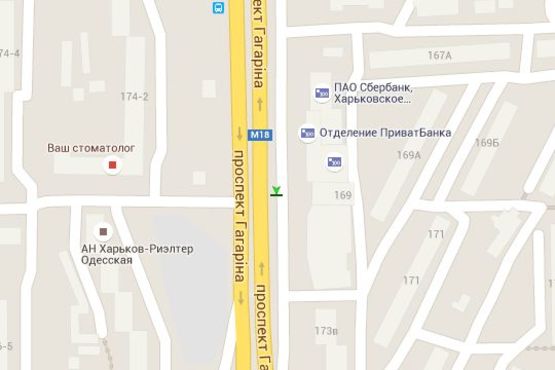 Схема рекламної площини за адресою Гагаріна просп., 167 (№2)