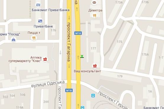 Схема рекламної площини за адресою Гагаріна просп., 177 (зупинка) №3