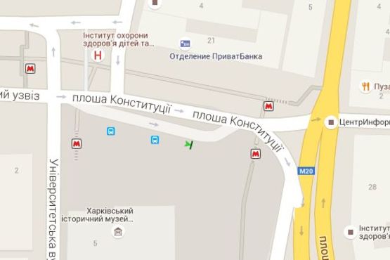 Схема рекламної площини за адресою Конституції пл. - Університетська вул., (зупинка) №3 (А)