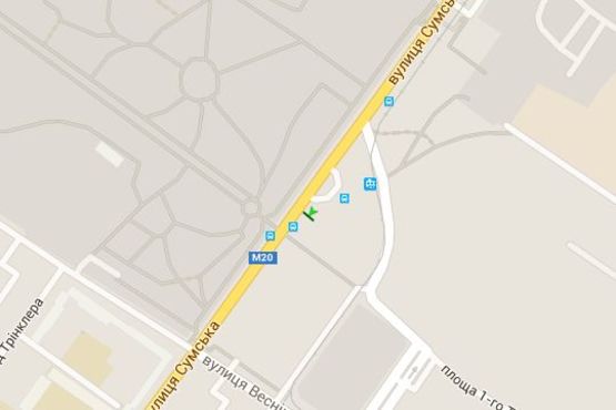 Схема рекламной плоскости по адресу Сумська вул., 128 (зупинка) №2