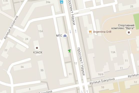 Схема рекламной плоскости по адресу Науки просп. (Леніна просп.), 13 Схема рекламной плоскости по адресу Науки просп. (Леніна просп.), 13