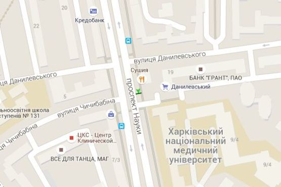 Схема рекламной плоскости по адресу Науки просп. (Леніна просп.) - Данилевського вул., (№1) Схема рекламной плоскости по адресу Науки просп. (Леніна просп.) - Данилевського вул., (№1)