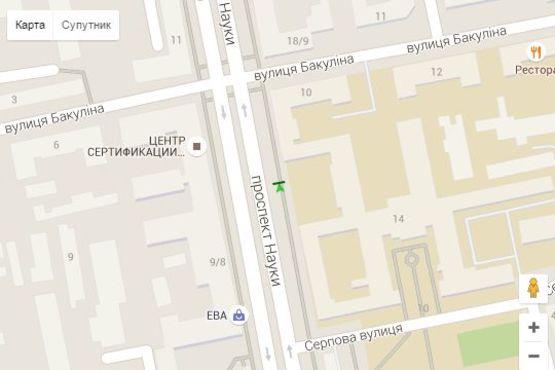 Схема рекламной плоскости по адресу Науки просп. (Леніна просп.), 16 Схема рекламной плоскости по адресу Науки просп. (Леніна просп.), 16