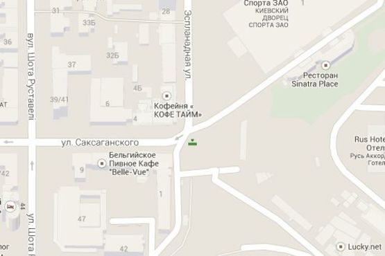 Схема рекламной плоскости по адресу Еспланадна вул. - Саксаганського вул.,  : в"їзд на НСК «Олімпійський» (№2 в'їзд на Олімпійська)