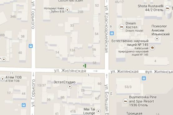 Схема рекламной плоскости по адресу Жилянська вул., №14 (№3) Схема рекламной плоскости по адресу Жилянська вул., №14 (№3)