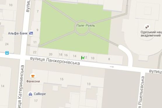 Схема рекламной плоскости по адресу Ланжеронівська вул., 14