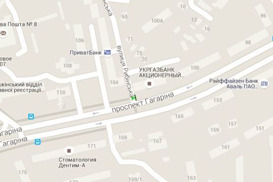 Схема рекламной плоскости по адресу Гагаріна просп., 104 Схема рекламной плоскости по адресу Гагаріна просп., 104