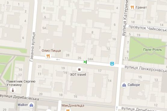 Схема рекламной плоскости по адресу Ланжеронівська вул., 24А