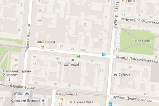 Схема рекламной плоскости по адресу Ланжеронівська вул., 17