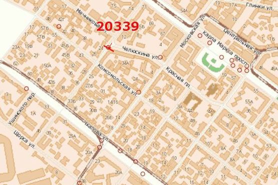 Схема рекламной плоскости по адресу Воскресенська вул. (Леніна вул.), 21 Схема рекламной плоскости по адресу Воскресенська вул. (Леніна вул.), 21