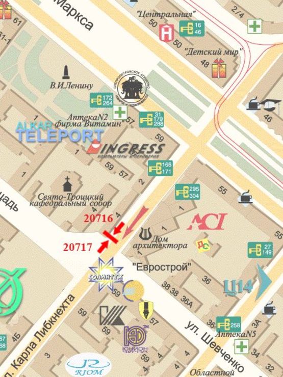 Схема рекламной плоскости по адресу Михайла Грушевського вул., 4 Схема рекламной плоскости по адресу Михайла Грушевського вул., 4