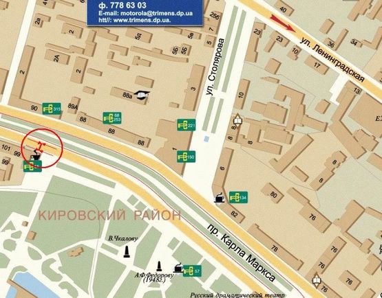 Схема рекламної площини за адресою Дмитра Яворницького просп., 99 Схема рекламної площини за адресою Дмитра Яворницького просп., 99