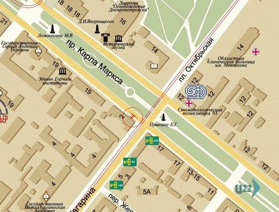 Схема рекламної площини за адресою Дмитра Яворницького просп. - Гагаріна просп. Схема рекламної площини за адресою Дмитра Яворницького просп. - Гагаріна просп.