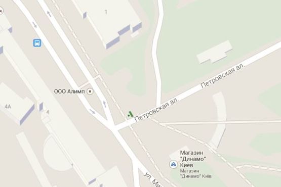 Схема рекламной плоскости по адресу Михайла Грушевського вул., 3 - Паркова дорога (Петровська вул.)