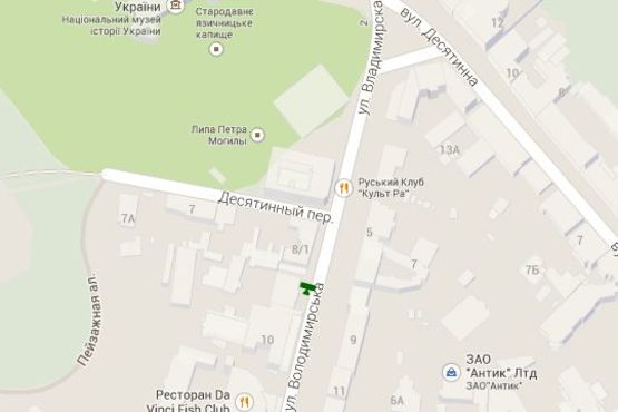 Схема рекламної площини за адресою Володимирська вул.,  6 - на опорі 3 м Схема рекламної площини за адресою Володимирська вул.,  6 - на опорі 3 м