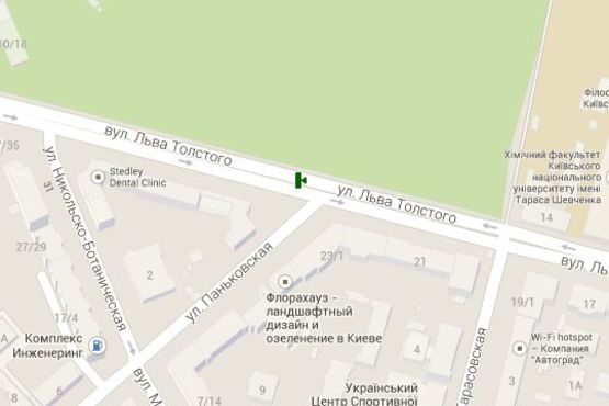 Схема рекламної площини за адресою Льва Толстого вул., 25/2( розподільник, зелена зона); №6 Схема рекламної площини за адресою Льва Толстого вул., 25/2( розподільник, зелена зона); №6