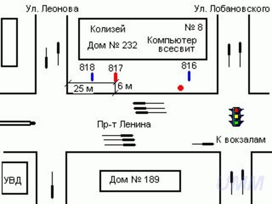 Схема рекламної площини за адресою Леніна просп., 232 Схема рекламної площини за адресою Леніна просп., 232
