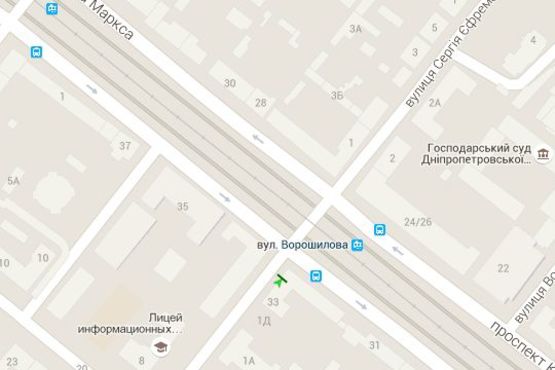 Схема рекламной плоскости по адресу Дмитра Яворницького просп., 33 - Володимира Моссаковського вул. (Клари Цеткін вул.) Схема рекламной плоскости по адресу Дмитра Яворницького просп., 33 - Володимира Моссаковського вул. (Клари Цеткін вул.)