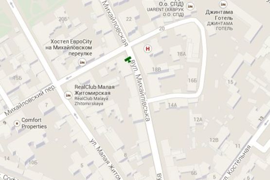 Схема рекламной плоскости по адресу Михайлівська вул., 15 Схема рекламной плоскости по адресу Михайлівська вул., 15