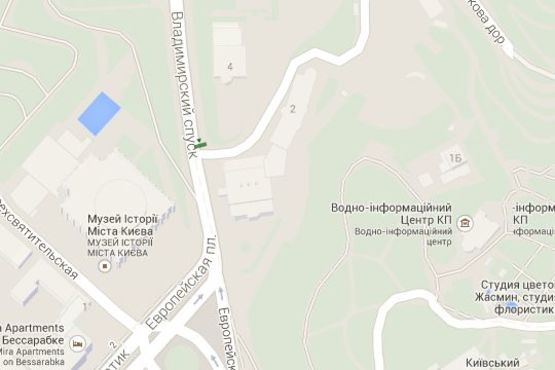 Схема рекламної площини за адресою Володимирський узвіз, №16 - на опорі 3м - №0