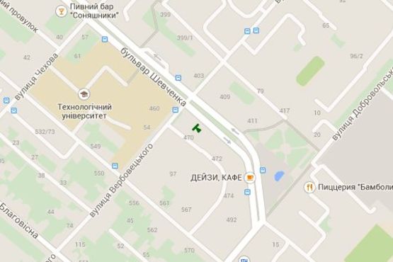 Схема рекламної площини за адресою Шевченка бульв., 470 Схема рекламної площини за адресою Шевченка бульв., 470