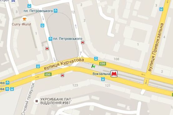 Схема рекламной плоскости по адресу Дмитра Яворницького просп. - Станційна вул. (Привокзальна вул.) Схема рекламной плоскости по адресу Дмитра Яворницького просп. - Станційна вул. (Привокзальна вул.)