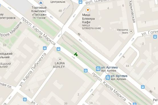 Схема рекламной плоскости по адресу Дмитра Яворницького просп., 55 Схема рекламной плоскости по адресу Дмитра Яворницького просп., 55