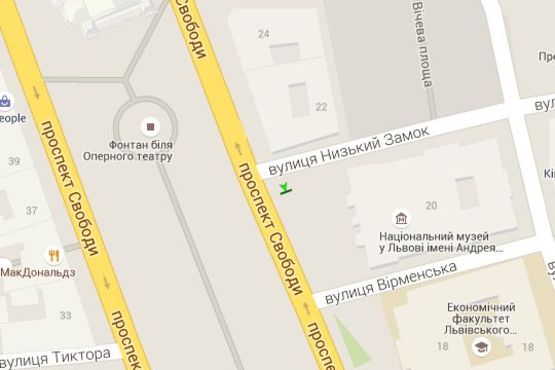 Схема рекламной плоскости по адресу Свободи просп., 20