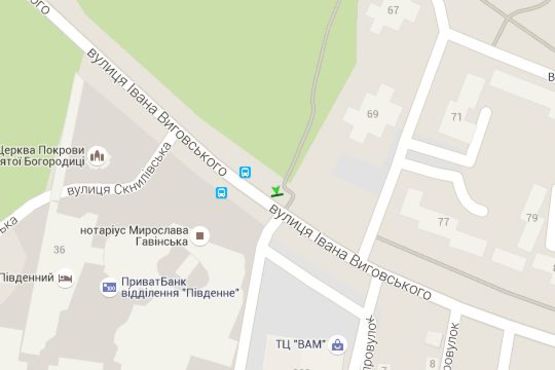 Схема рекламної площини за адресою Івана Виговського вул., 100 Схема рекламної площини за адресою Івана Виговського вул., 100