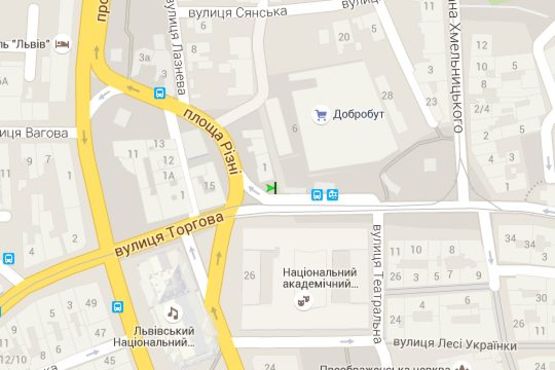 Схема рекламної площини за адресою Князя Ярослава Осмомисла пл., 23