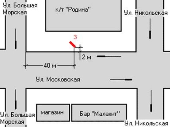 Схема рекламної площини за адресою Московська вул., 9 Схема рекламної площини за адресою Московська вул., 9