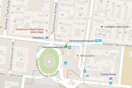 Схема рекламной плоскости по адресу Пантелеймонівська вул., (зуп. тр. №5)