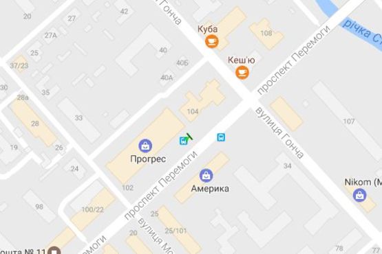 Схема рекламной плоскости по адресу Перемоги просп., 102 Схема рекламной плоскости по адресу Перемоги просп., 102