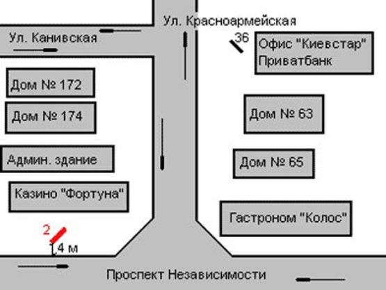 Схема рекламної площини за адресою Героїв Майдану вул., 96