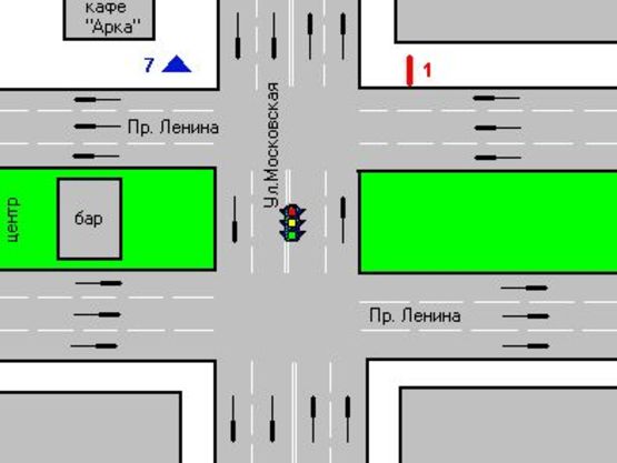 Схема рекламной плоскости по адресу Леніна просп., 40 - Московська вул.