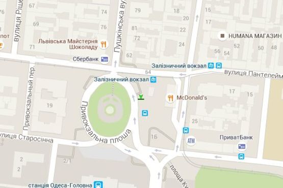 Схема рекламной плоскости по адресу Привокзальна пл. - Пантелеймонівська вул.