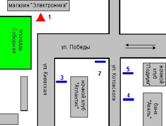 Схема рекламной плоскости по адресу Соборна пл., 1
