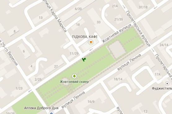 Схема рекламной плоскости по адресу Ігоря Сердюка вул. (Жовтнева вул.) - Херсонська вул. (Карла Маркса вул.), 11/29 Схема рекламной плоскости по адресу Ігоря Сердюка вул. (Жовтнева вул.) - Херсонська вул. (Карла Маркса вул.), 11/29