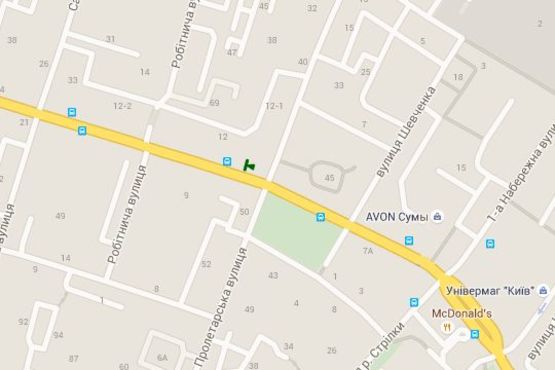 Схема рекламної площини за адресою Іллінська вул., 12 - Ярослава Мудрого вул. (Пролетарська вул.)