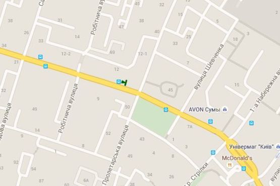Схема рекламной плоскости по адресу Іллінська вул., 12 - Ярослава Мудрого вул. (Пролетарська вул.)