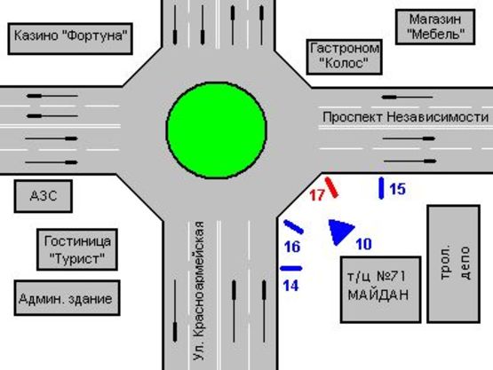 Схема рекламной плоскости по адресу Незалежності просп. - Героїв Майдану вул., 71