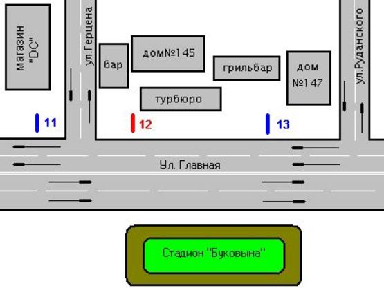 Схема рекламної площини за адресою Герцена вул. - Головна вул., 145