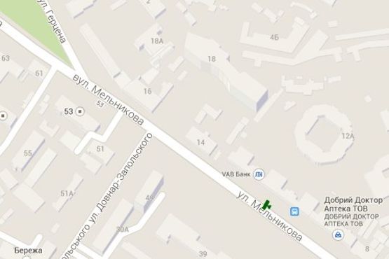 Схема рекламної площини за адресою Мельникова вул., 12 (№1) Схема рекламної площини за адресою Мельникова вул., 12 (№1)