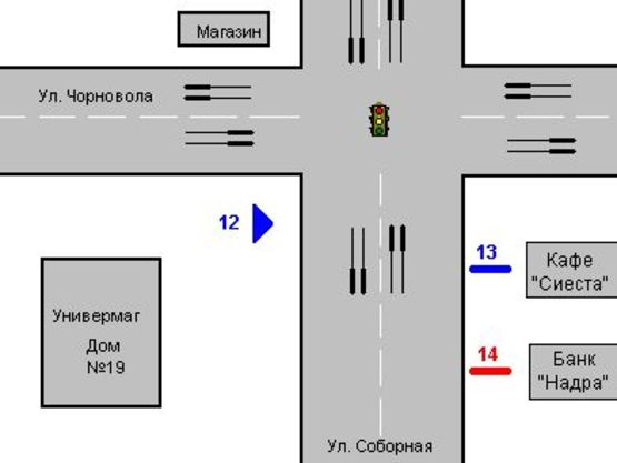 Схема рекламной плоскости по адресу Соборна вул., 14-а