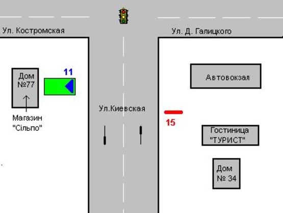 Схема рекламної площини за адресою Київська вул., 18