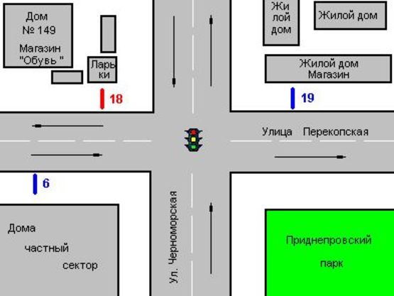 Схема рекламної площини за адресою Перекопська вул., 153 - Чорноморська вул. Схема рекламної площини за адресою Перекопська вул., 153 - Чорноморська вул.