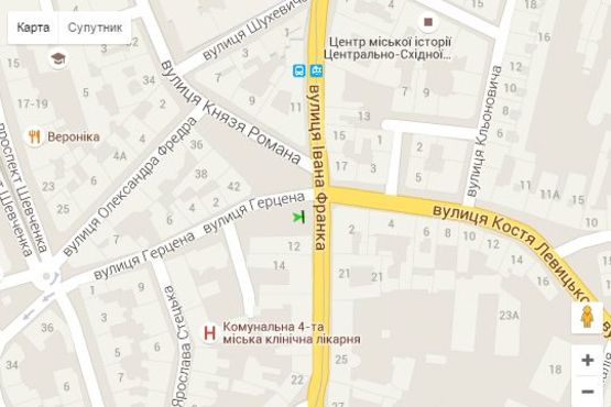 Схема рекламної площини за адресою О. Герцена вул. - Івана Франка вул., 12 Схема рекламної площини за адресою О. Герцена вул. - Івана Франка вул., 12