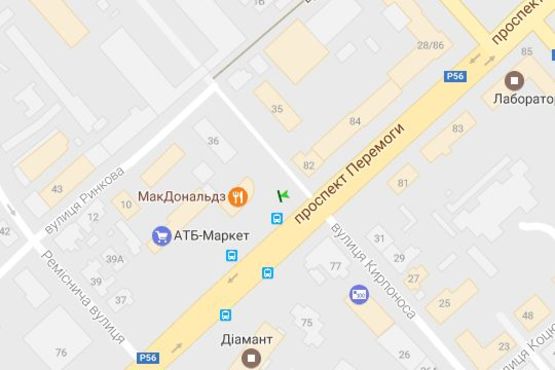 Схема рекламной плоскости по адресу Перемоги просп. - Кирпоноса вул. Схема рекламной плоскости по адресу Перемоги просп. - Кирпоноса вул.