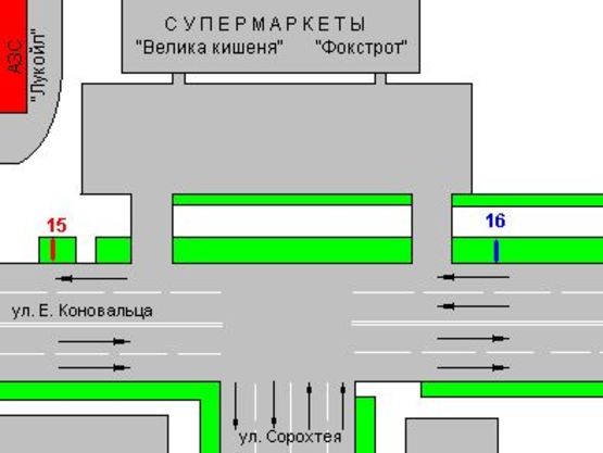 Схема рекламной плоскости по адресу Коновальця вул., 221
